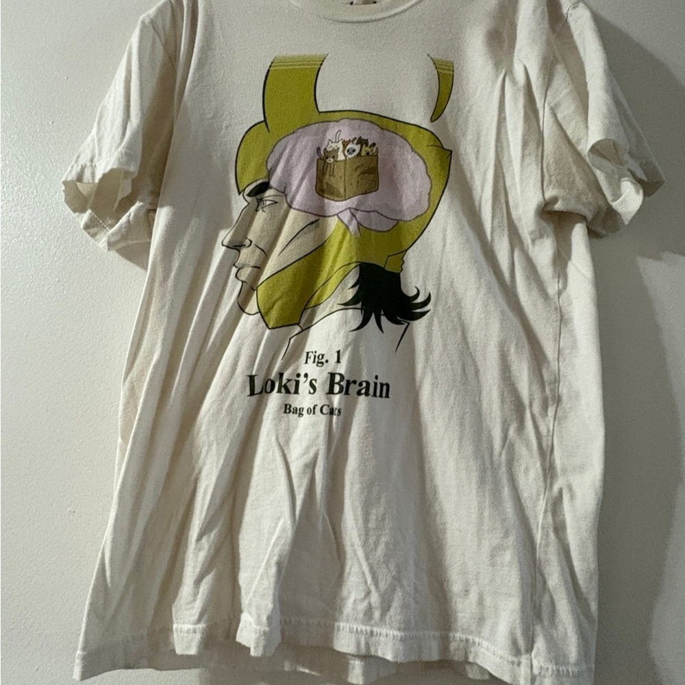 Cream T-Shirt with Loki Graphic